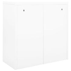 Vidaxl Omara z drsnimi vrati bela 90x40x90 cm jeklo