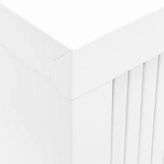 Vidaxl Omara z drsnimi vrati bela 90x40x90 cm jeklo