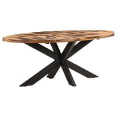Greatstore Jedilna miza ovalna 200x100x75 cm akacijev les s palisandrom