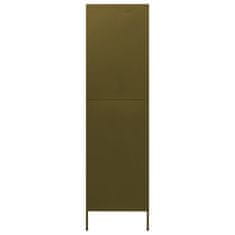 Vidaxl Garderobna omara olivno zelena 90x50x180 cm jeklo