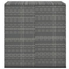Vidaxl Vrtna škatla za blazine PE ratan 100x49x103,5 cm siva