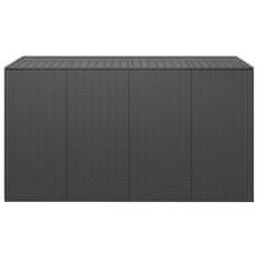 Vidaxl Vrtna škatla za blazine PE ratan 194x100x103 cm črna
