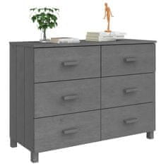 Vidaxl Komoda HAMAR temno siva 113x40x80 cm trdna borovina