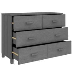 Vidaxl Komoda HAMAR temno siva 113x40x80 cm trdna borovina