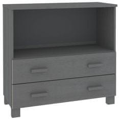 Vidaxl Komoda HAMAR temno siva 85x35x80 cm trdna borovina