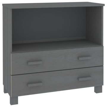 Vidaxl Komoda HAMAR temno siva 85x35x80 cm trdna borovina