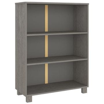 Vidaxl Knjižna omara HAMAR svetlo siva 85x35x112 cm trdna borovina