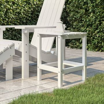Vidaxl vidaXL Vrtna miza Adirondack, bela, 38x38x46 cm, HDPE