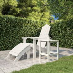 Vidaxl Vrtna miza Adirondack bela 38x38x46 cm HDPE