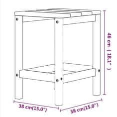 Vidaxl Vrtna miza Adirondack rjava 38x38x46 cm HDPE