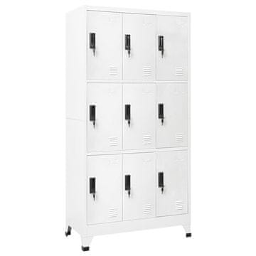 Vidaxl Omara s ključavnico bela 90x45x180 cm jeklo