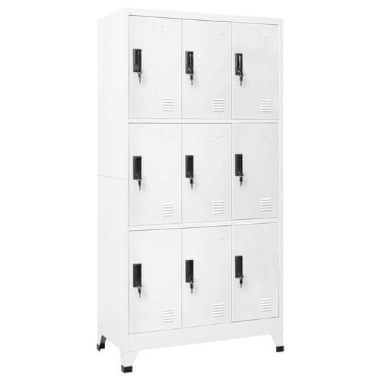 Vidaxl Omara s ključavnico bela 90x45x180 cm jeklo