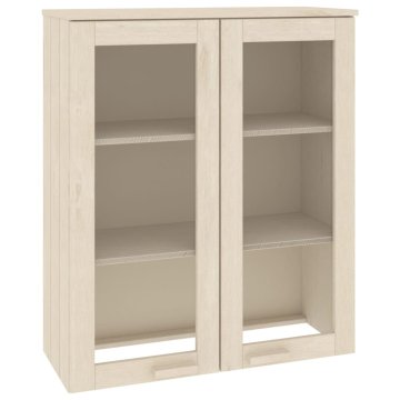 Vidaxl Zgornja omarica HAMAR medeno rjava 85x35x100 cm trdna borovina