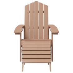 Vidaxl vidaXL Adirondack stol z naslonom za noge, HDPE, rjav