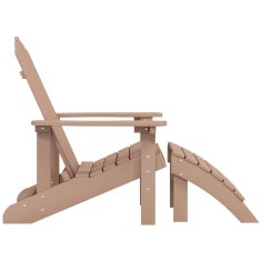 Vidaxl vidaXL Adirondack stol z naslonom za noge, HDPE, rjav