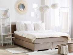 Beliani Kontinentalna postelja, CONSUL, bež, 160x200 cm