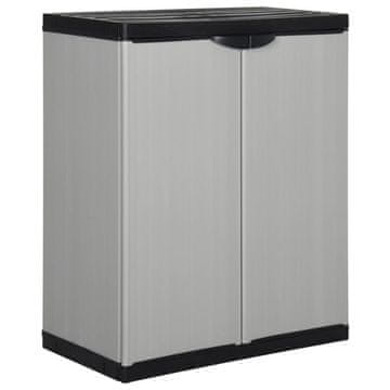 Vidaxl vidaXL Vrtna omara z 1 polico črno-siva 68x40x85 cm