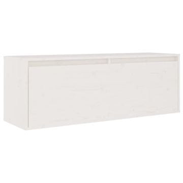 Vidaxl Stenska omarica bela 100x30x35 cm trdna borovina