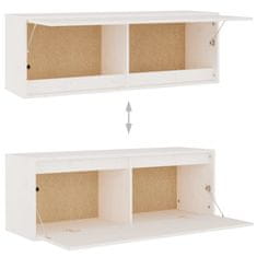 Vidaxl Stenska omarica bela 100x30x35 cm trdna borovina