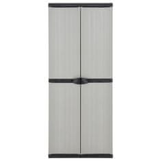 Vidaxl Vrtna omara s 3 policami siva in črna 68x40x168 cm