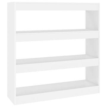 Vidaxl Knjižna omara/pregrada bela 100x30x103 cm