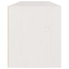 Vidaxl Stenska omarica bela 100x30x35 cm trdna borovina