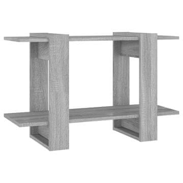 Vidaxl Knjižna omara/pregrada siva sonoma 80x30x51 cm