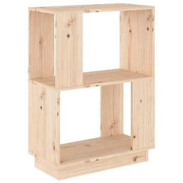 Vidaxl Knjižna omara/pregrada 51x25x70 cm trdna borovina