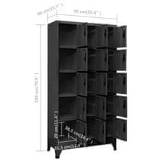 Vidaxl Omara s ključavnico antracitna 90x40x180 cm jeklo