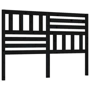 Vidaxl Posteljno vzglavje črno 126x4x100 cm trdna borovina