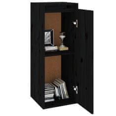 Vidaxl Stenska omarica črna 30x30x80 cm trdna borovina
