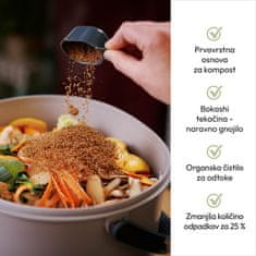 Skaza Bokashi Organko Essential kompostnik (15.3 L) + Base + posip 1 kg, siv