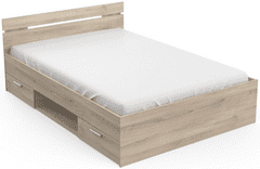Michigan postelja, 140 x 200, hrast
