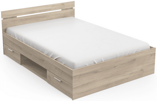 Michigan postelja, 140 x 200, hrast