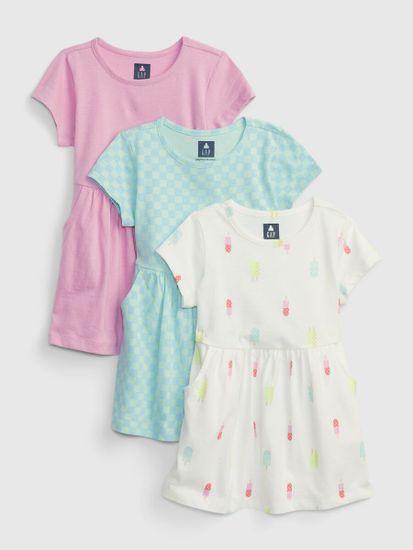 Gap Dětské šaty z organické bavlny, 3ks