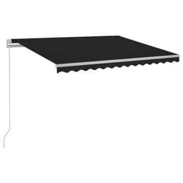 Vidaxl Ročno zložljiva tenda z LED lučmi 450x350 cm antracitna