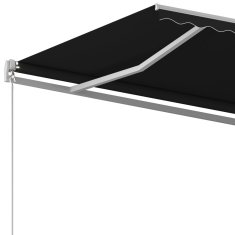 Vidaxl Ročna tenda 4,5 x 3,5 m Antracit 100% poliester