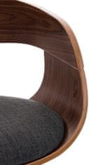BHM Germany Barski stol Kingston, tekstil, oreh / temno siva