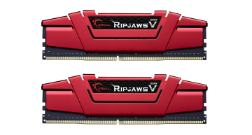 G.Skill Ripjaws V pomnilnik (RAM), DDR4, 16GB, 2x8GB, 3200MHz, CL14, 1.35V, XMP 2.0, rdeč (F4-3200C14D-16GVR)