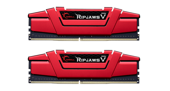 G.Skill Ripjaws V pomnilnik (RAM), DDR4, 16GB, 2x8GB, 3200MHz, CL14, 1.35V, XMP 2.0, rdeč (F4-3200C14D-16GVR)