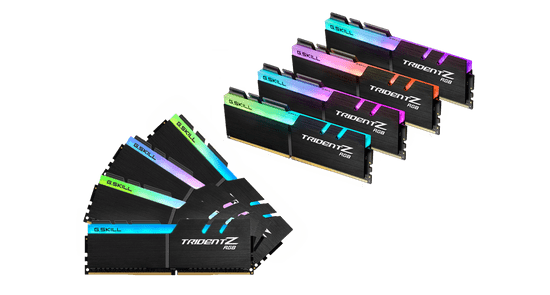 G.Skill Trident Z pomnilnik RAM, RGB, DDR4, 64GB, 8x8GB, 4000MHz, CL18, 1.35V, XMP 2.0 (F4-4000C18Q2-64GTZR)