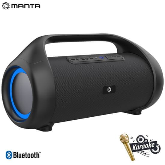 Manta Boombox SPK310 zvočnik, Bluetooth 5.0, 90 W RMS, RGB LED, IPX5, črn