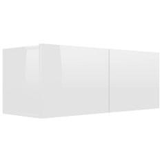 shumee Komplet TV omaric 5-delni visok sijaj bela iverna plošča