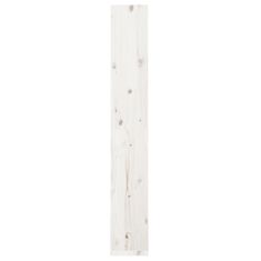 Vidaxl Knjižna omara/pregrada bela 60x30x199,5 cm trdna borovina
