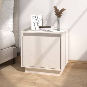 Vidaxl vidaXL Nočna omarica bela 40x30x40 cm masivni borov les