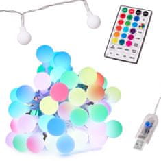 Volino LED dekorativna veriga z daljincem Iko RGB Balls 5 m