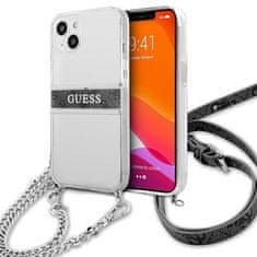 Guess GUHCP13MKC4GBSI iPhone 13 6,1" prozoren trdi ovitek 4G siv trak srebrna veriga