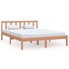 Vidaxl Posteljni okvir medeno rjav iz borovine 120x190 cm Small Double