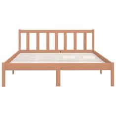 Vidaxl Posteljni okvir medeno rjav iz borovine 120x190 cm Small Double