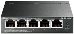 TP-Link TL-SG105PE mrežno stikalo, 5 vhodov, PoE, gigabitno, črn